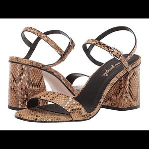 Free People Liv Block Heel Tan Snake 8